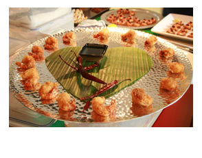 Salt and chilli tempura prawns